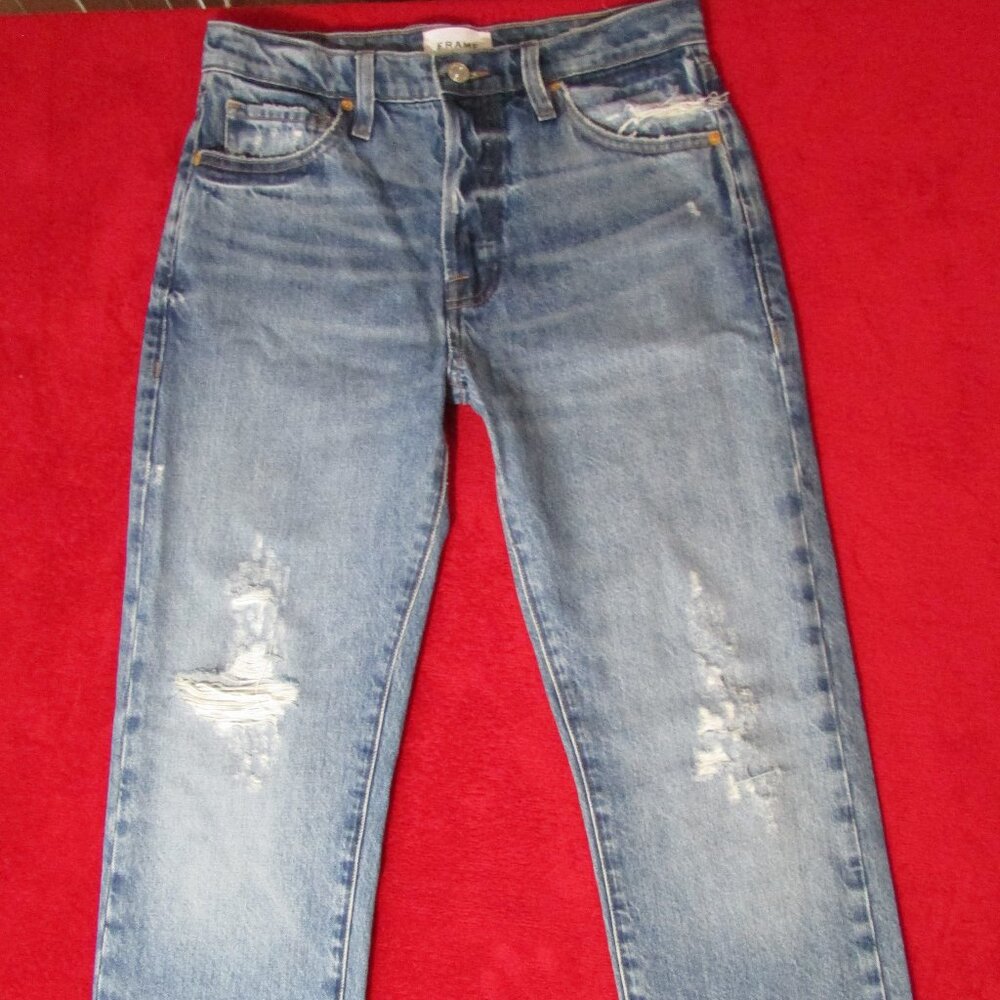 Frame Denim Le Slouch Button Fly Distressed Jeans